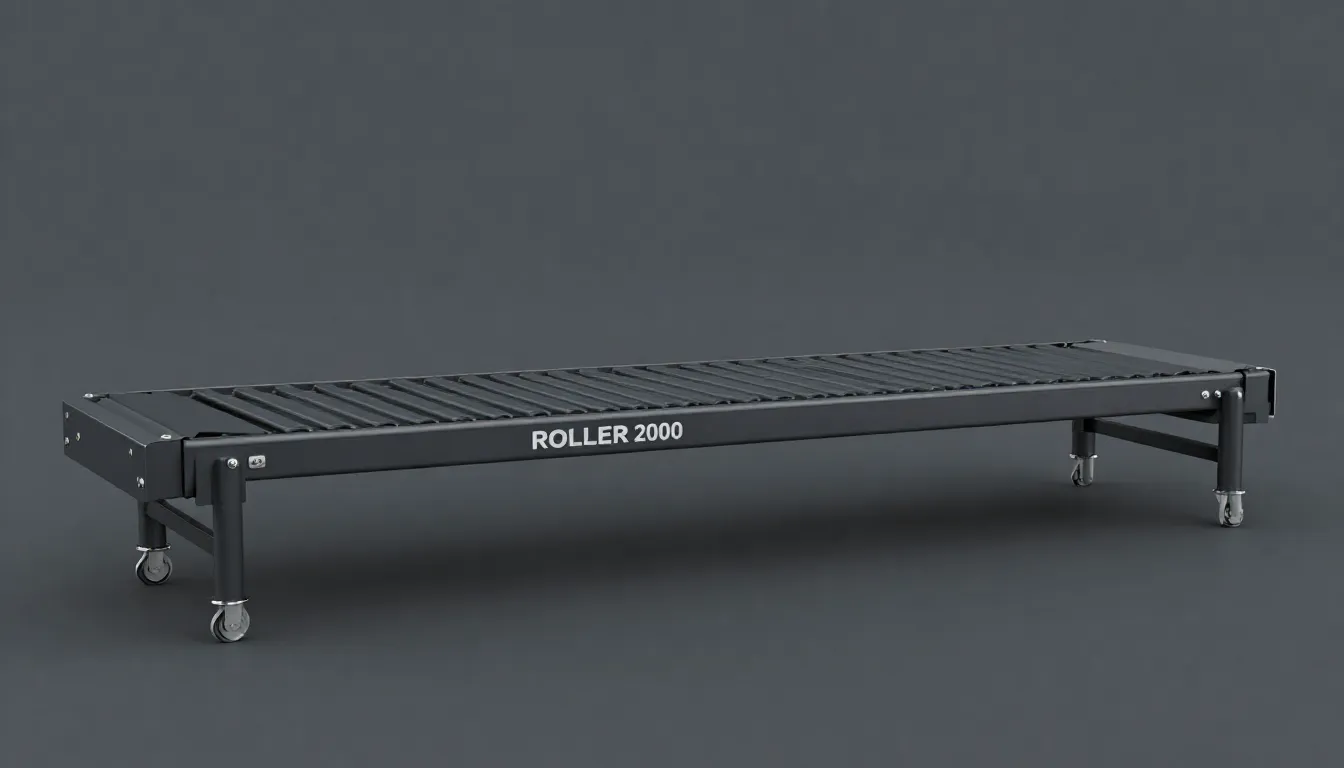 Industrial non-powered roller conveyor, 2000mm length, dark ...