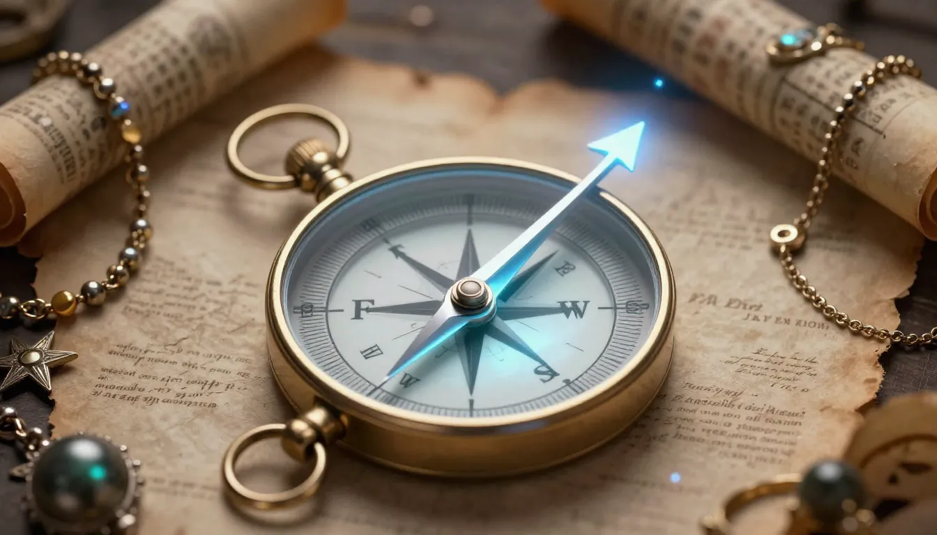 A magical compass pointing towards a glowing 'Follow' button...