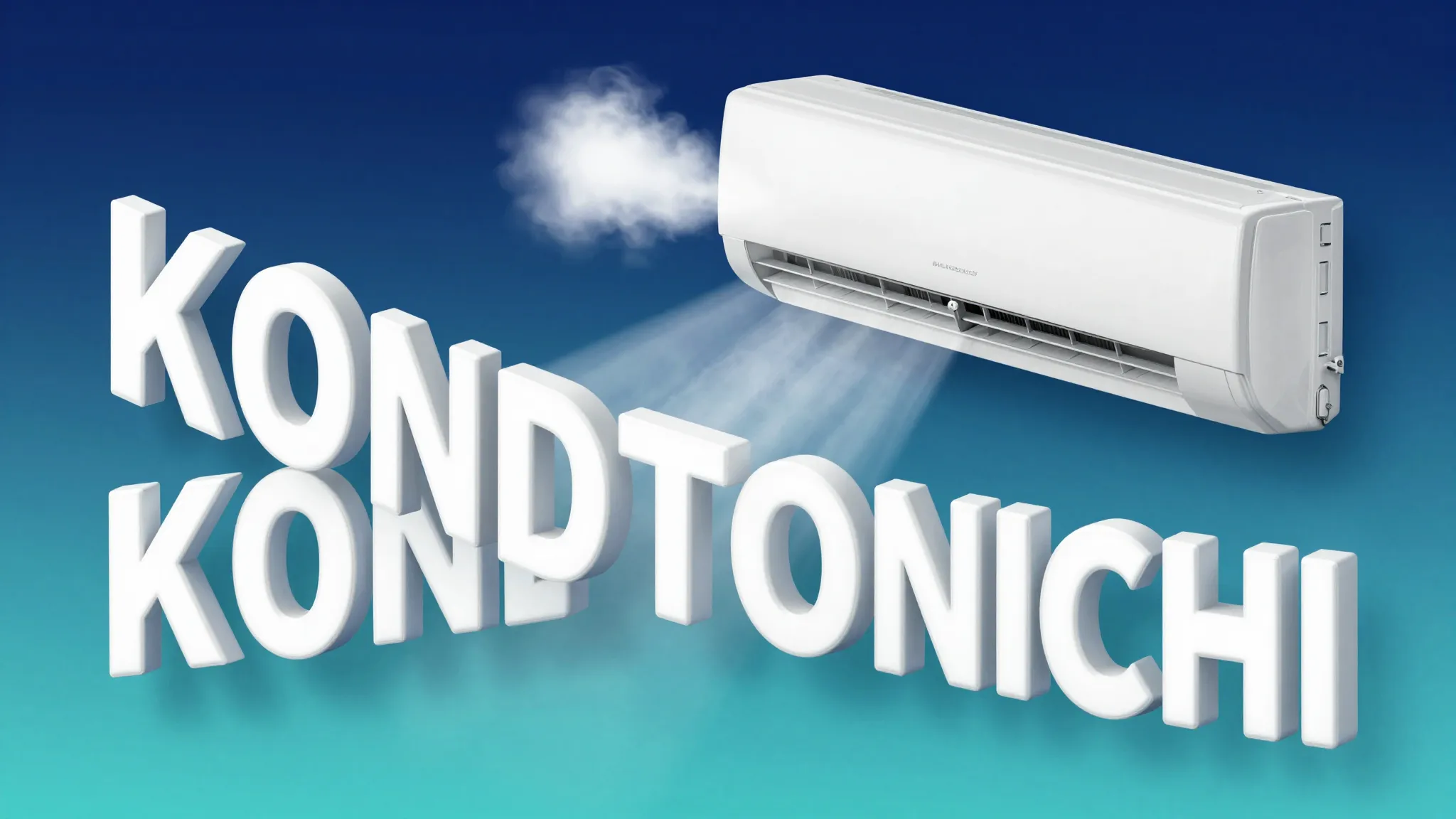 Extreme 3D isometric view of the word 'KONDITSIONERCHI' writ...