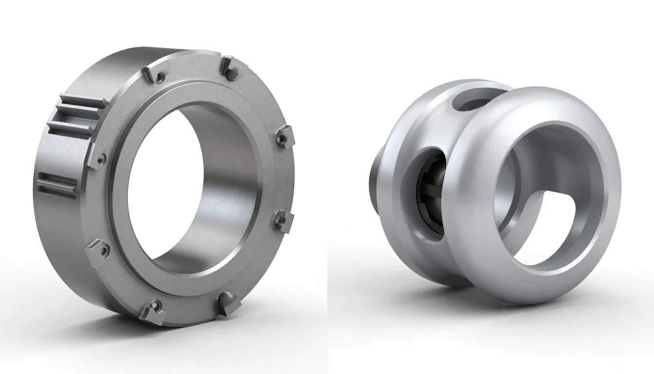 Side by side comparison of a standard heavy industrial part ...