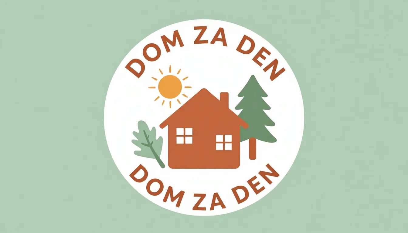 Logo for 'DOM ZA DEN', a circular emblem featuring a capsule...