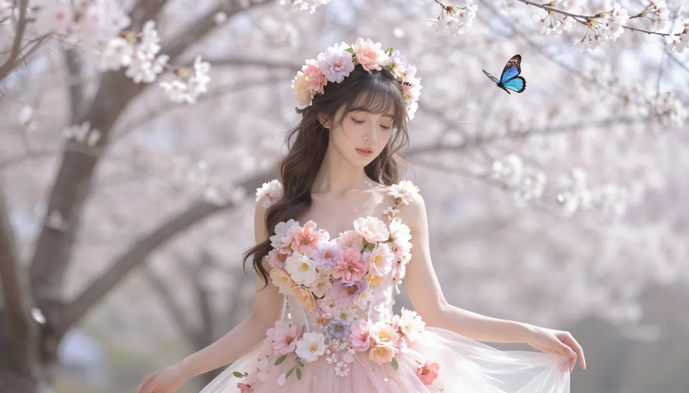 A beautiful personification of Spring as a goddess, wearing ...