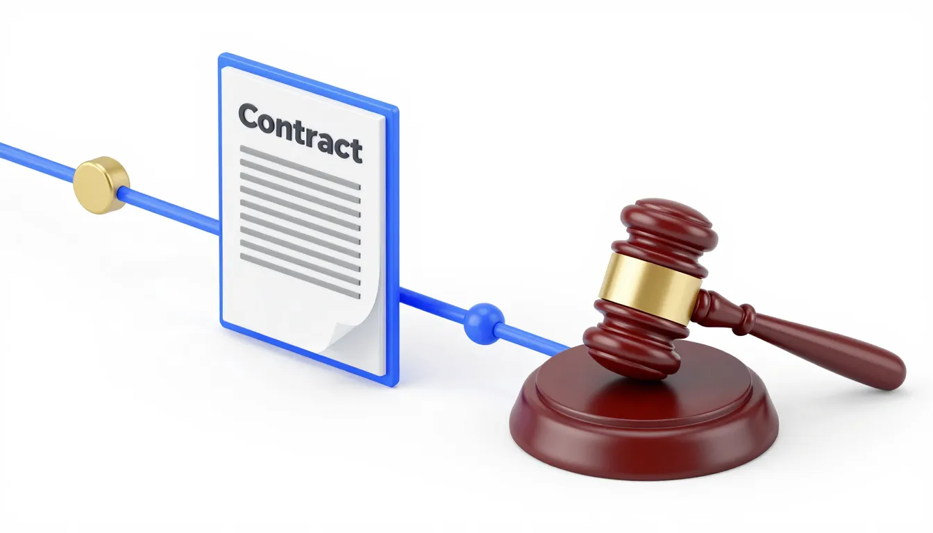 A professional 3D isometric illustration of a legal timeline...