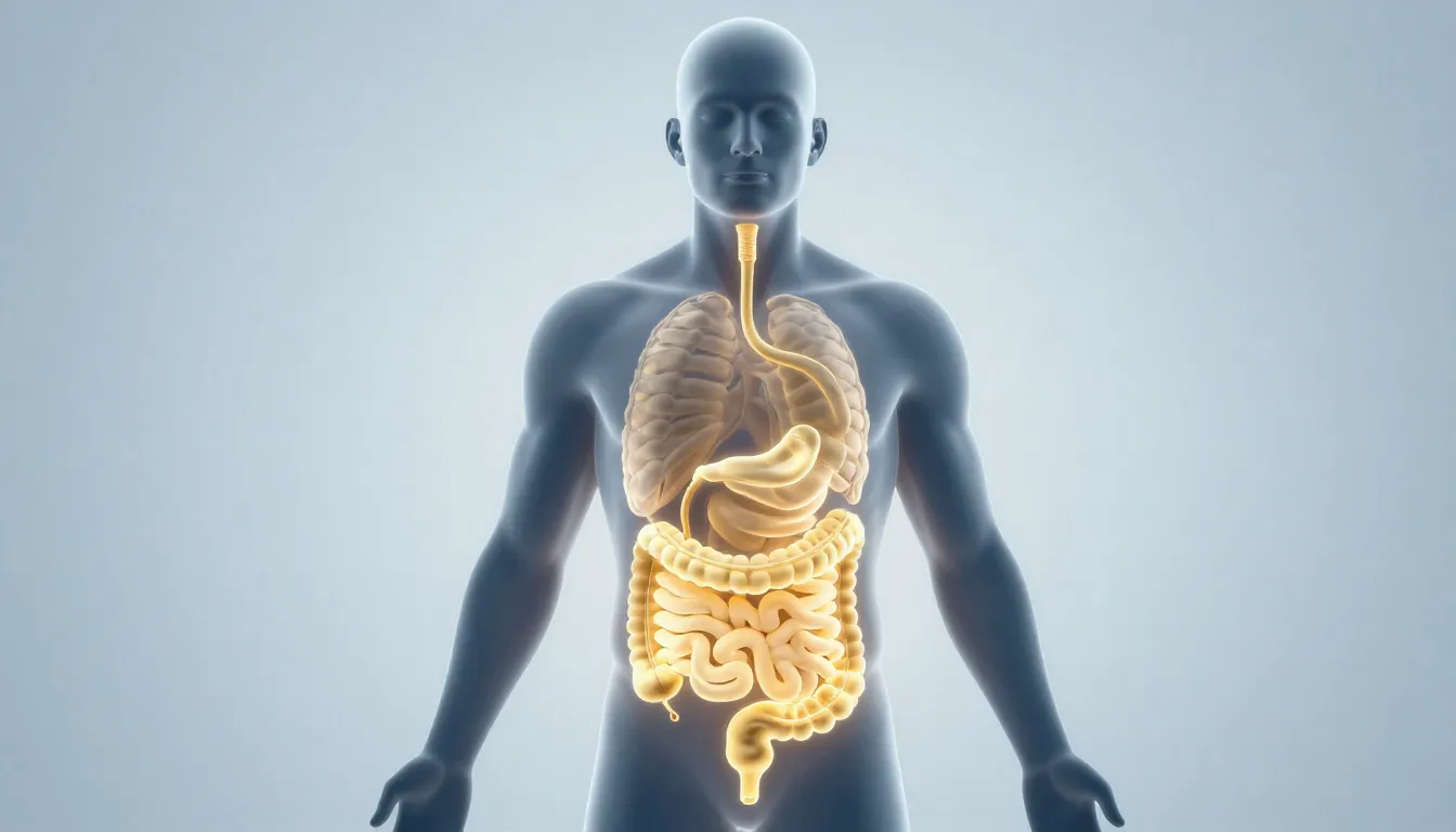 A conceptual illustration of a human silhouette with a glowi...