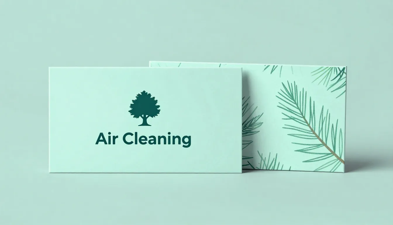 Business card design for 'Air Cleaning'. Front side shows th...