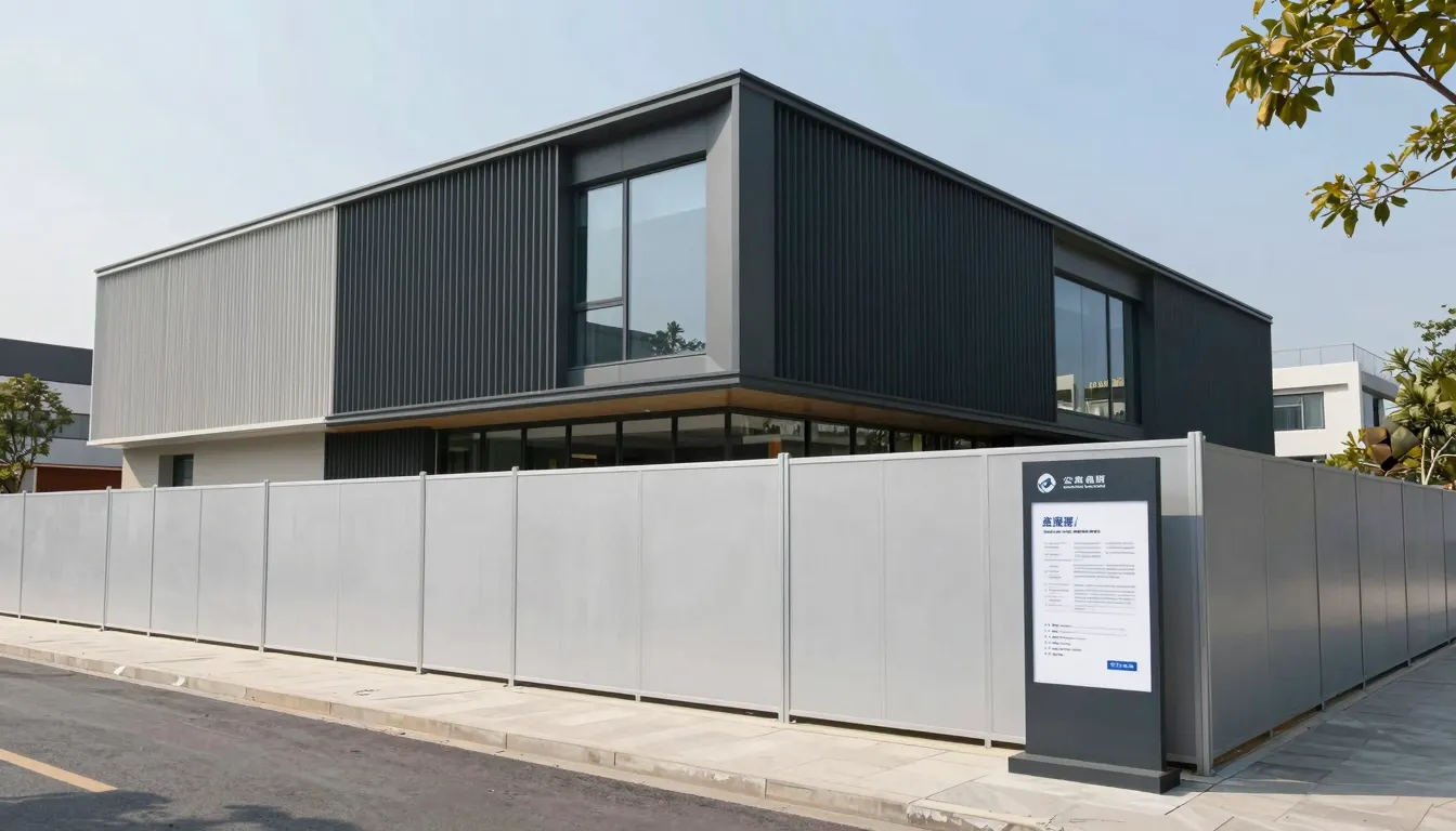 A modern cultural center building under renovation with a cl...