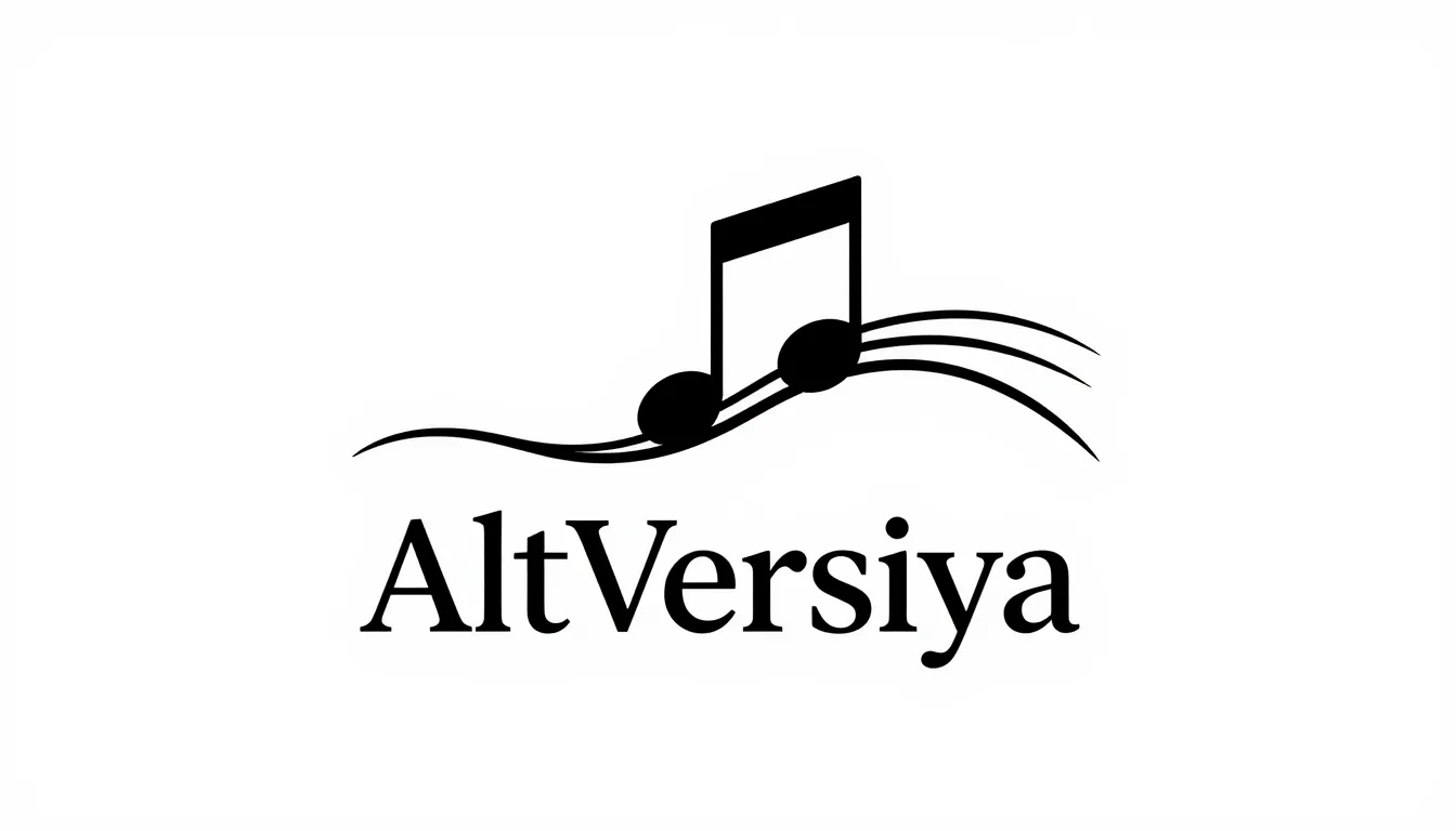 Minimalist logo design for 'AltVersiya'. A poetic compositio...