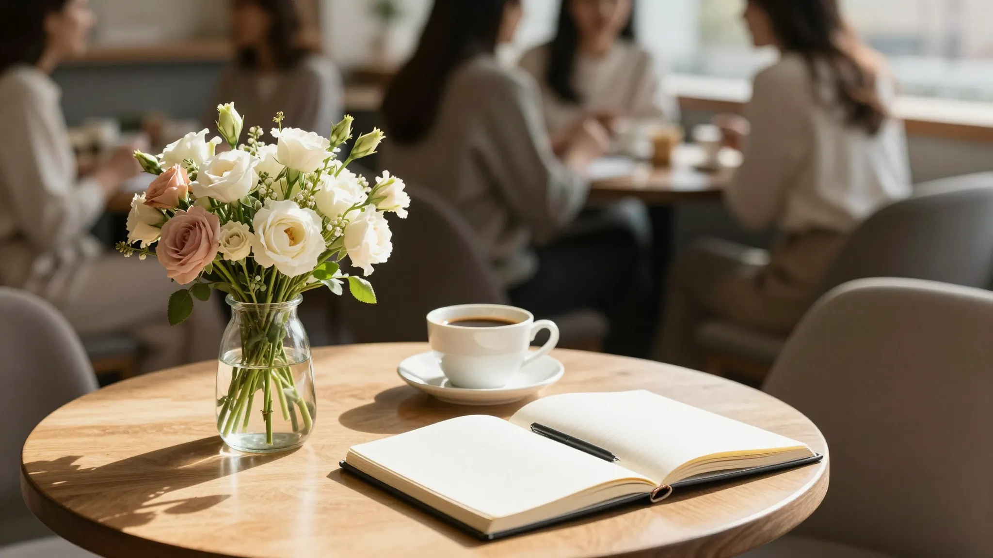 A cozy and elegant atmosphere of a women's club. Soft sunlig...
