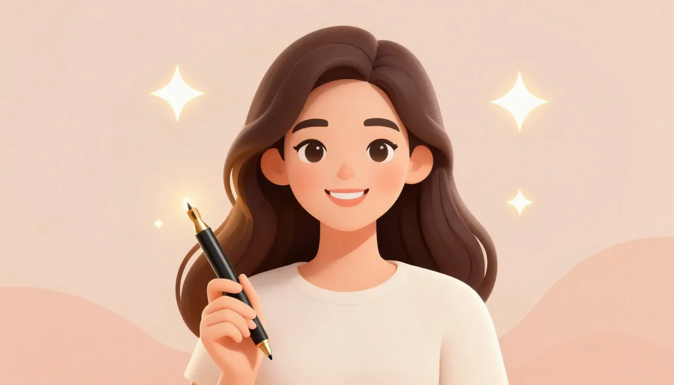 A friendly and elegant digital avatar of a young woman with ...