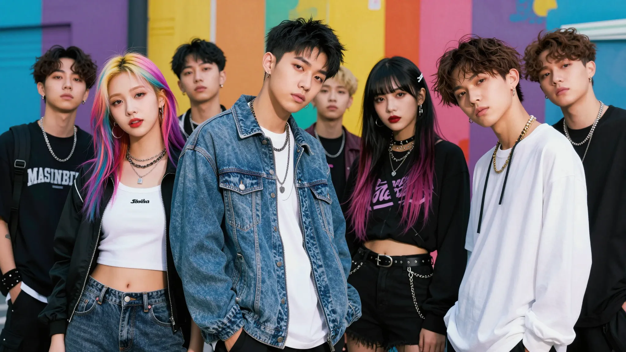 A group of stylish diverse teenagers representing modern sub...