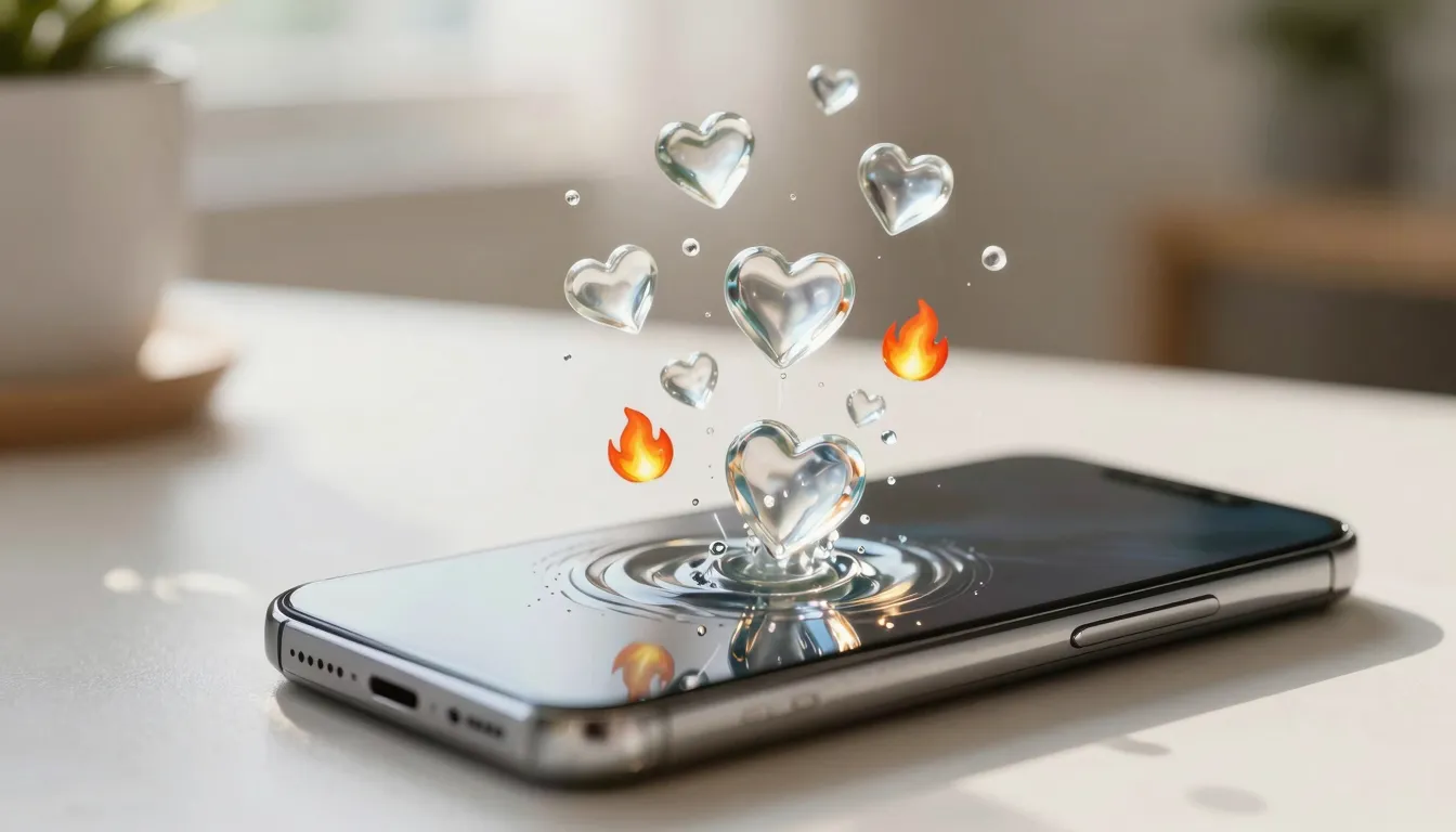 Close-up of a sleek premium smartphone on a minimalist desk....