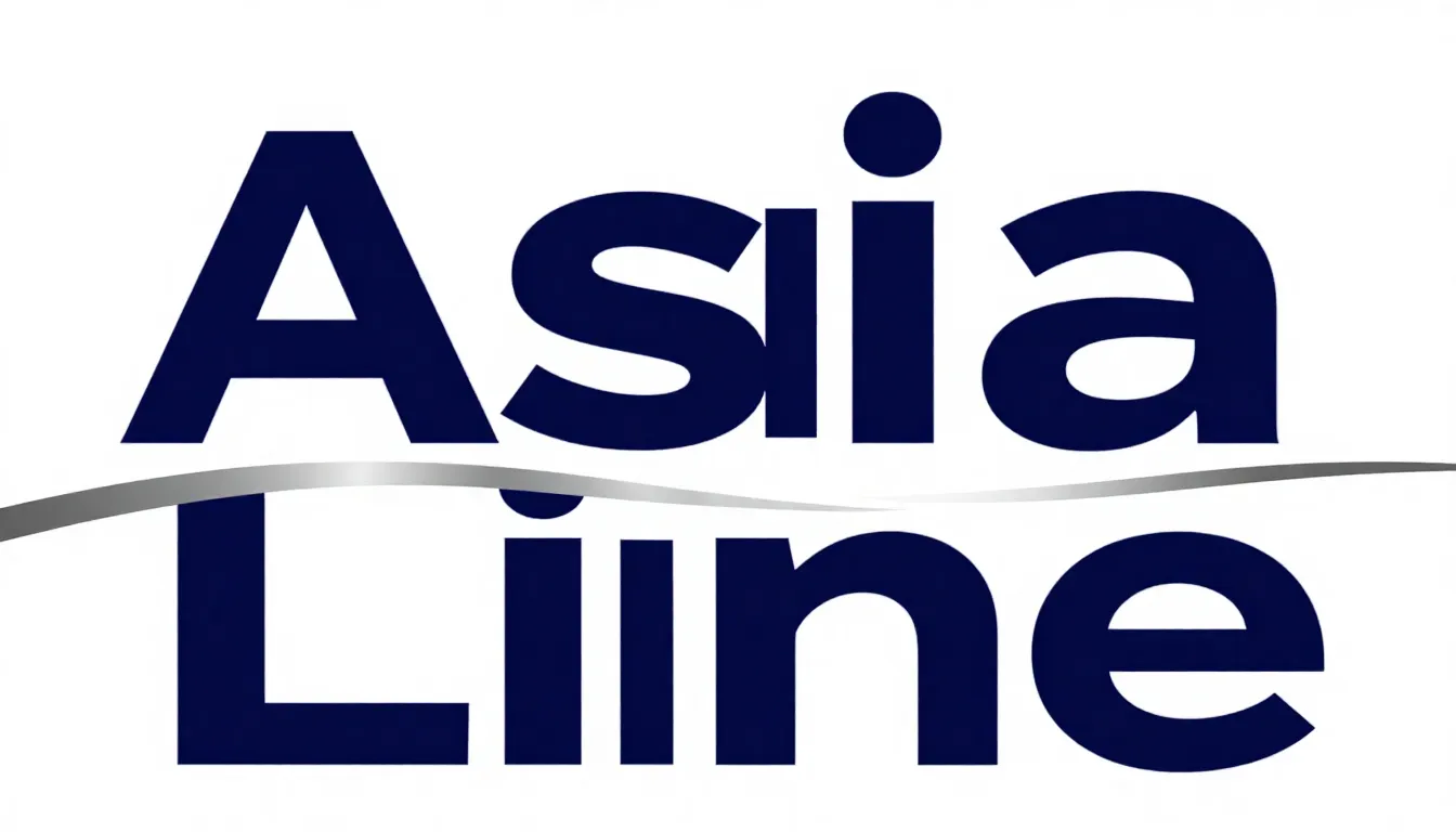 Minimalist logo for a car dealership named 'Asia Line'. The ...