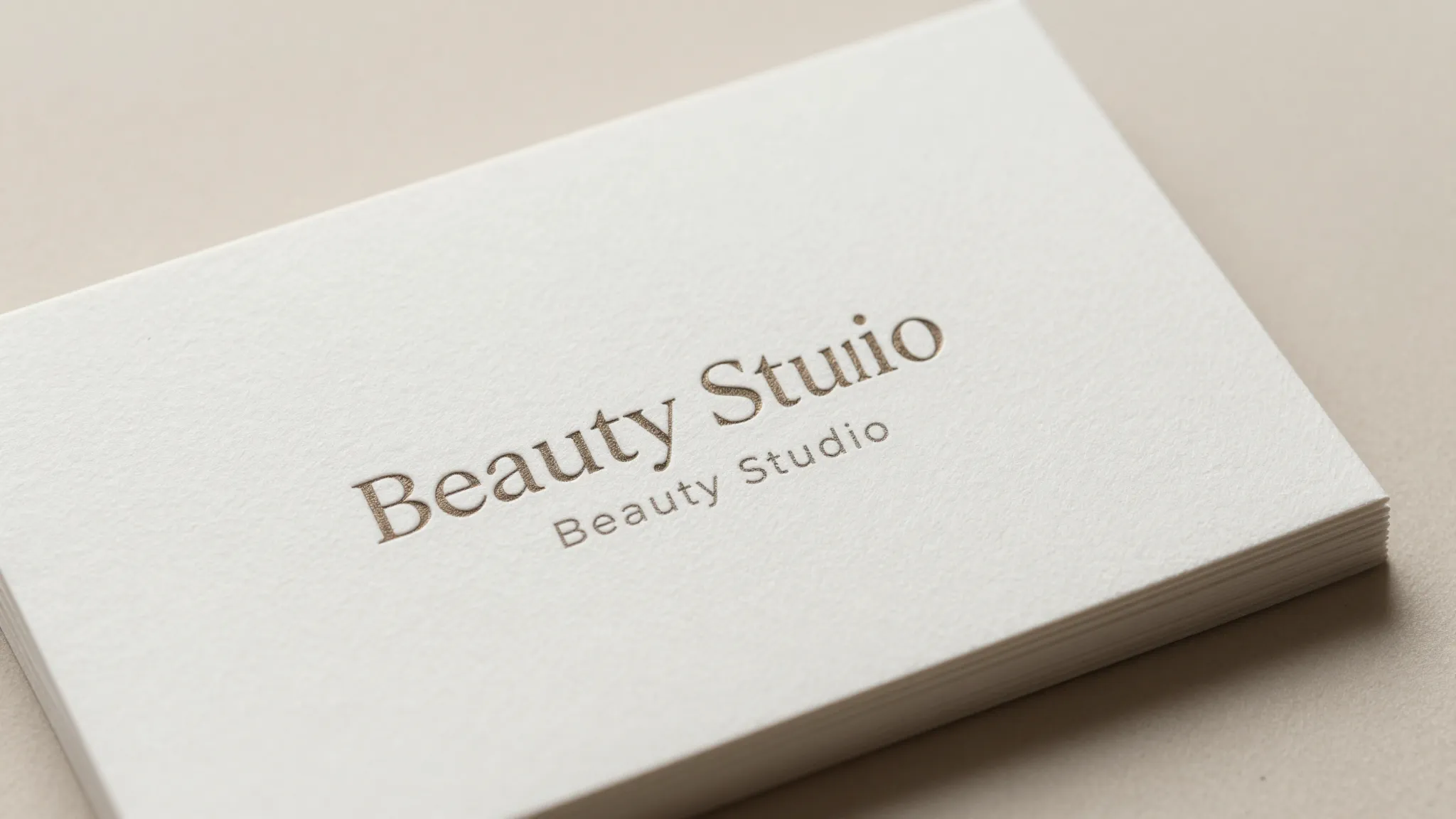 Close up of a business card design for a beauty studio, mini...