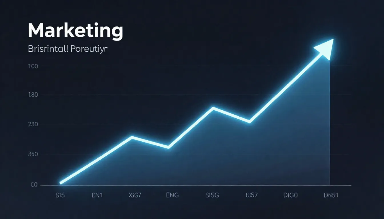 A professional marketing dashboard with glowing neon lines s...