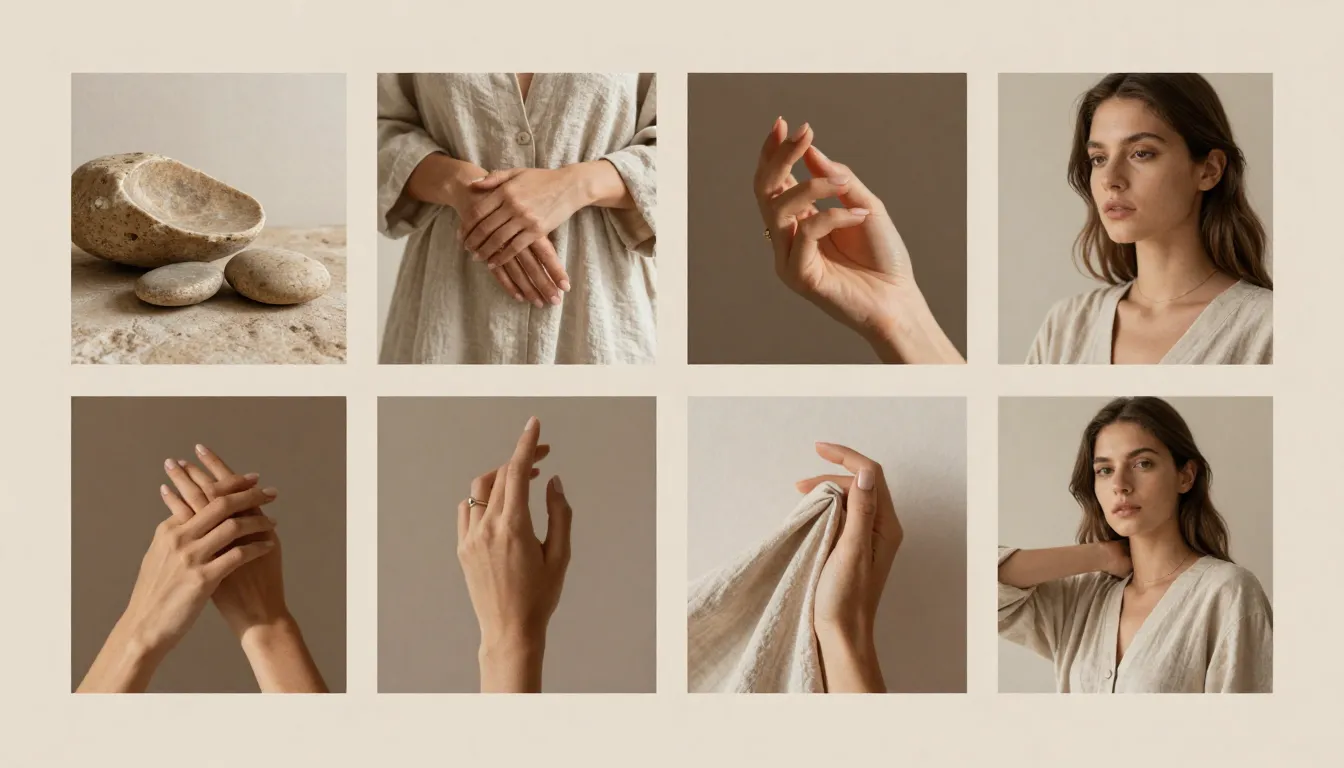 Minimalist Instagram grid layout, aesthetic lifestyle photos...