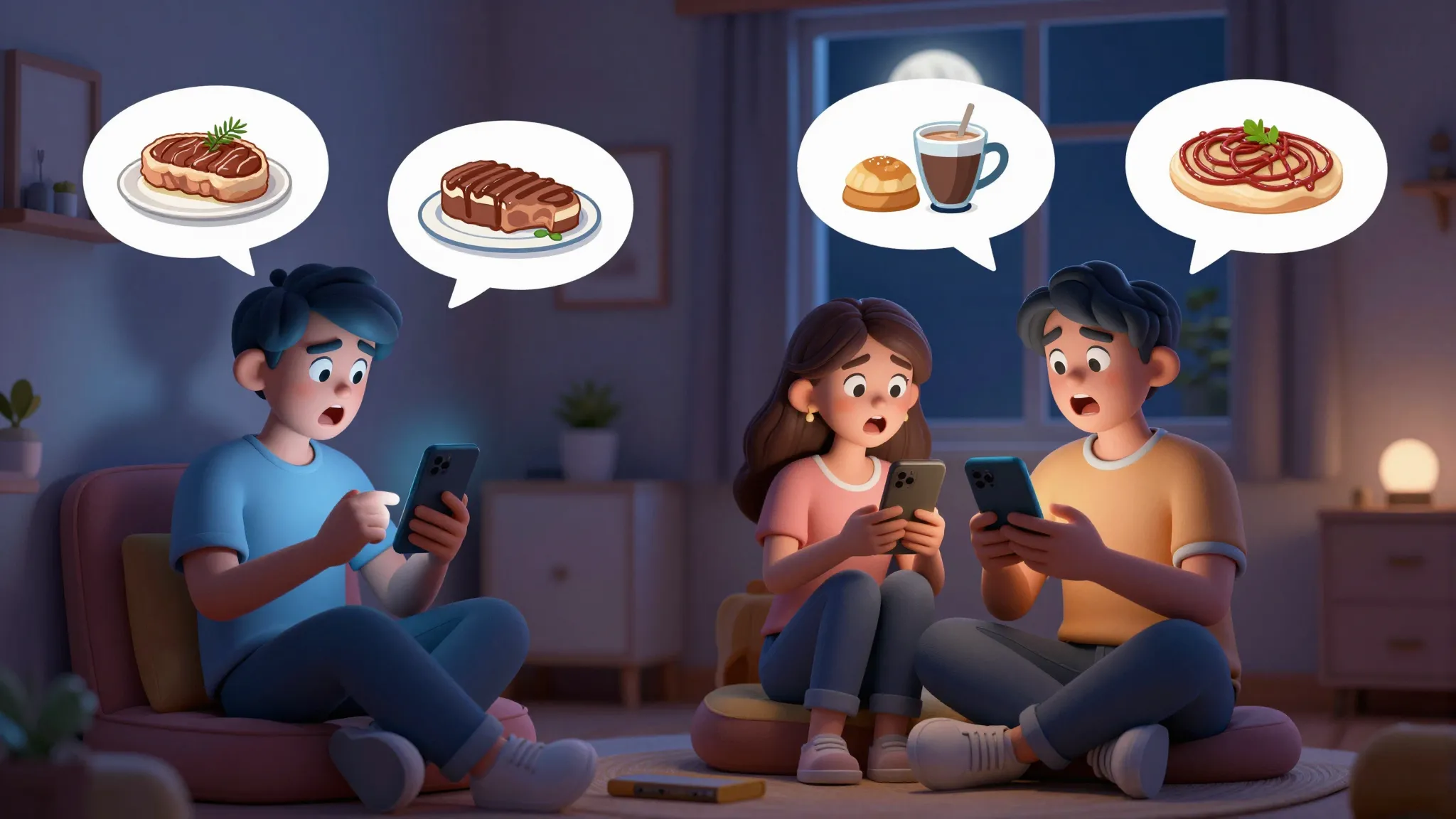 A humorous 3D illustration of a man and a woman sitting in t...