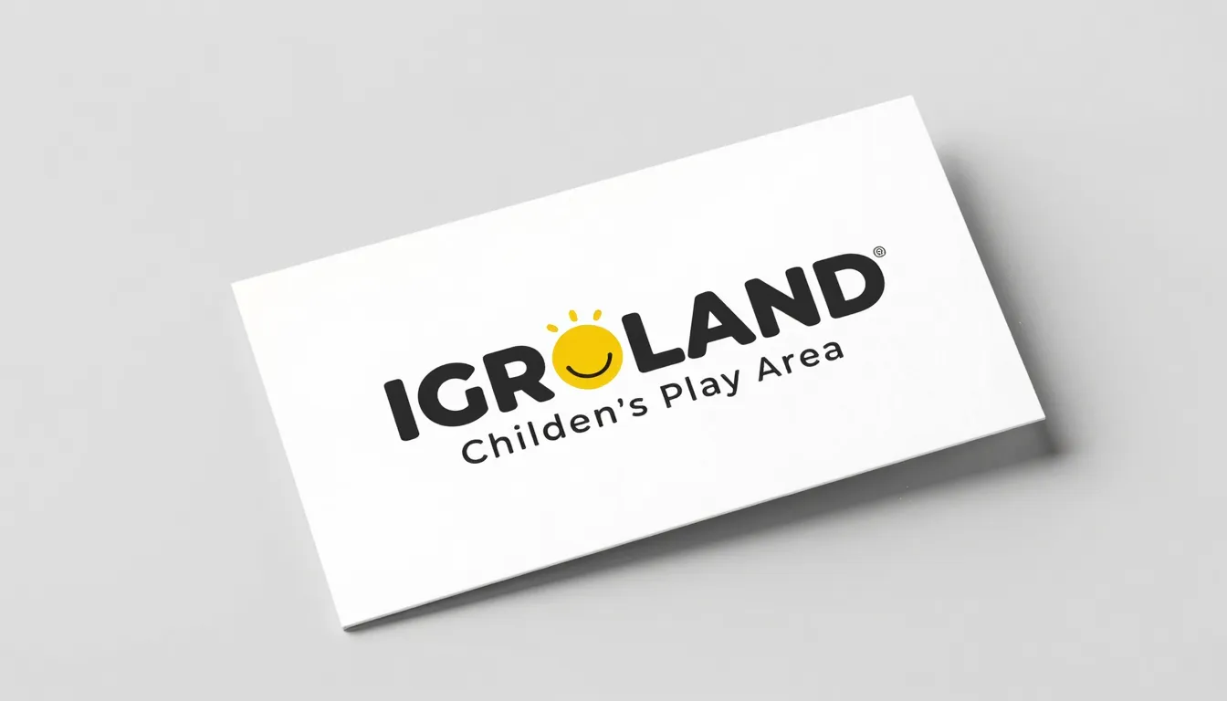 A professional business card mockup for 'IGROLAND' children'...