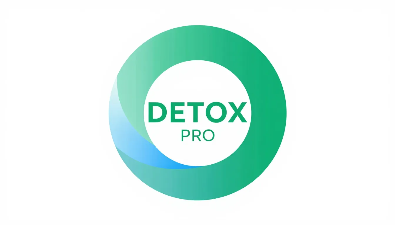 Abstract circular logo for 'DETOX PRO', representing cleansi...