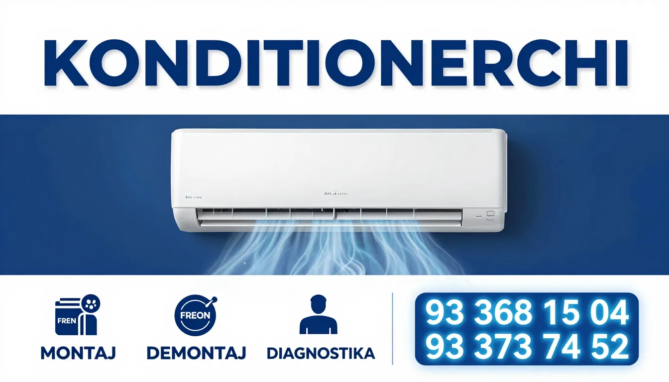 High-end commercial advertisement for AC services. Top text ...