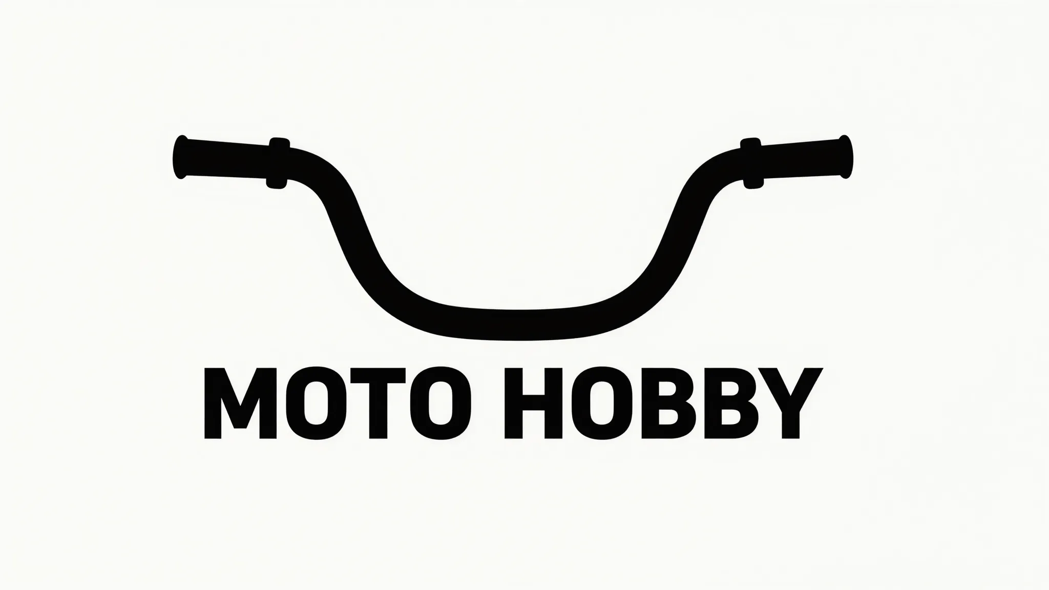 Minimalist logo for 'MOTO HOBBY', a stylized motorcycle hand...