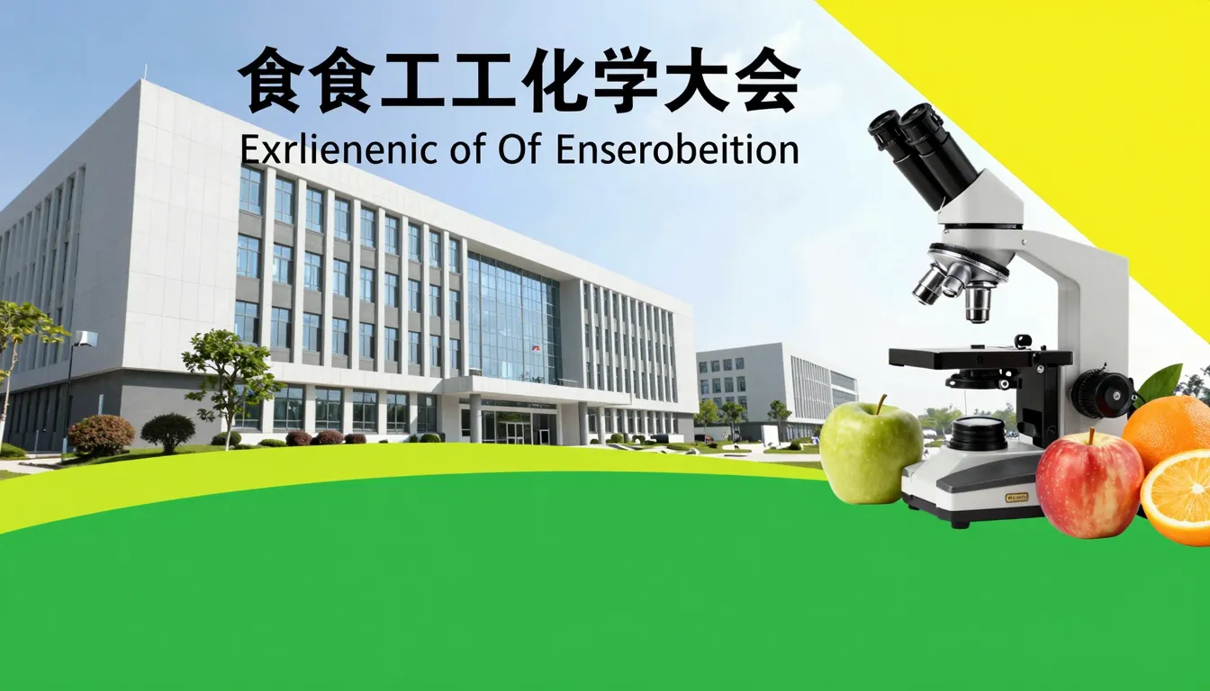 A professional poster for a food engineering faculty, featur...
