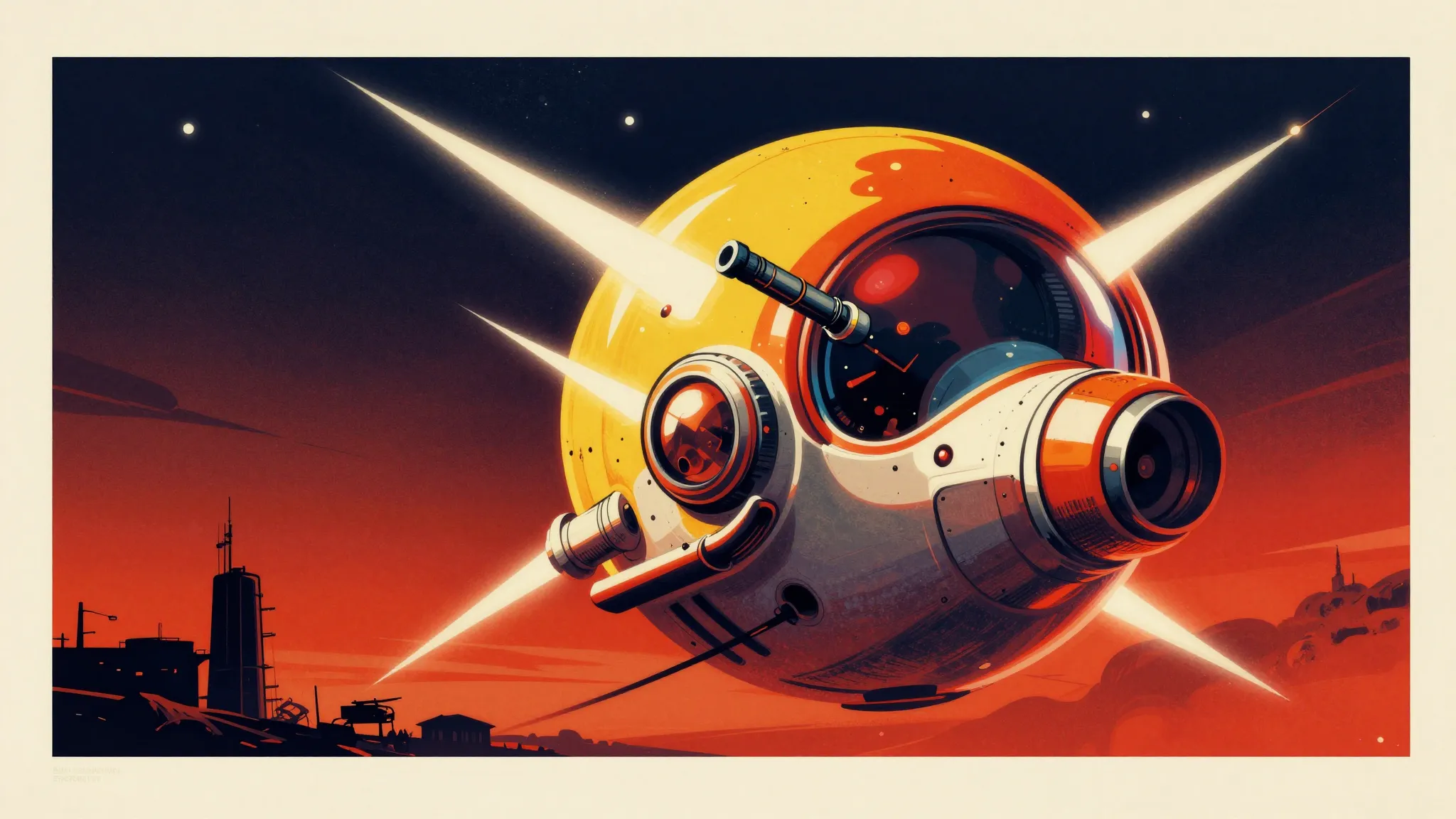 Soviet retro-futurism poster, vintage aesthetic, space explo...