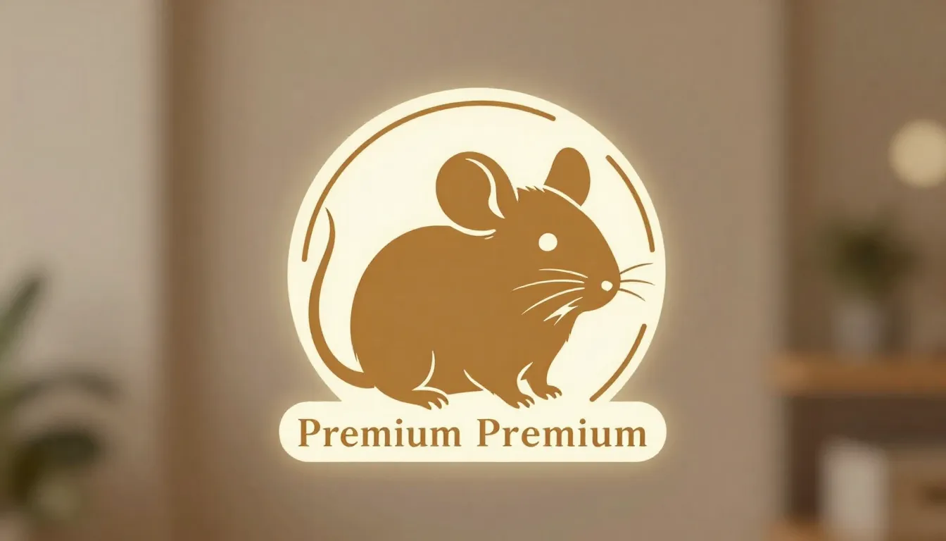 Cozy and premium logo for a pet breeder, a cute Dumbo rat si...