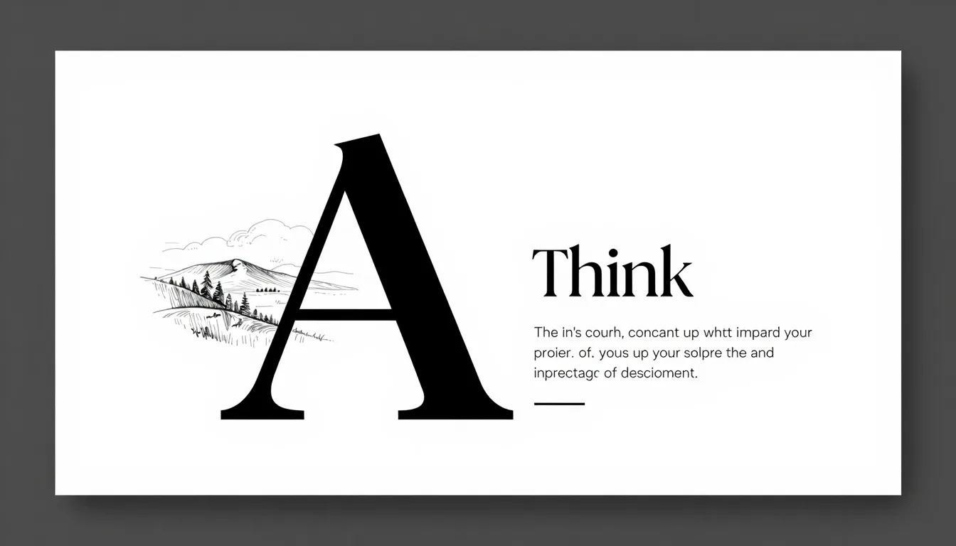 A professional presentation slide layout about typography, s...