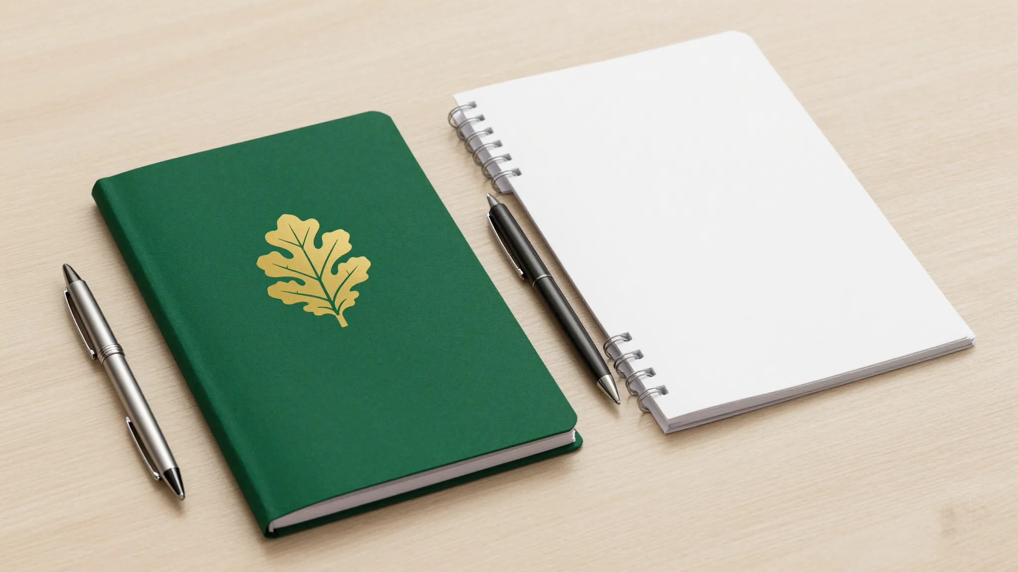Corporate identity design for a school, including a notebook...