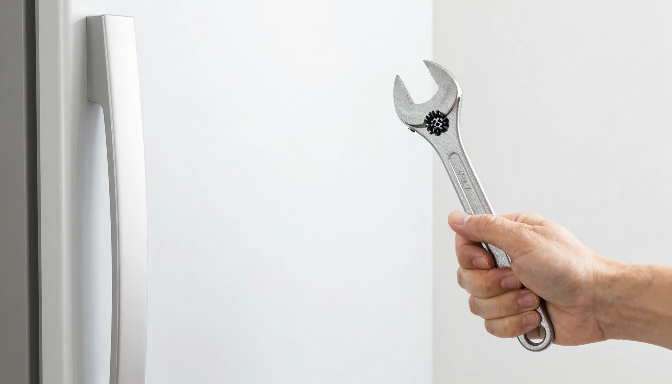 Minimalist advertising background for refrigerator repair se...