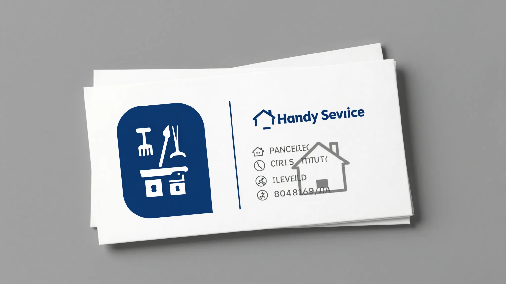 A minimalist and clean business card design for a handyman s...