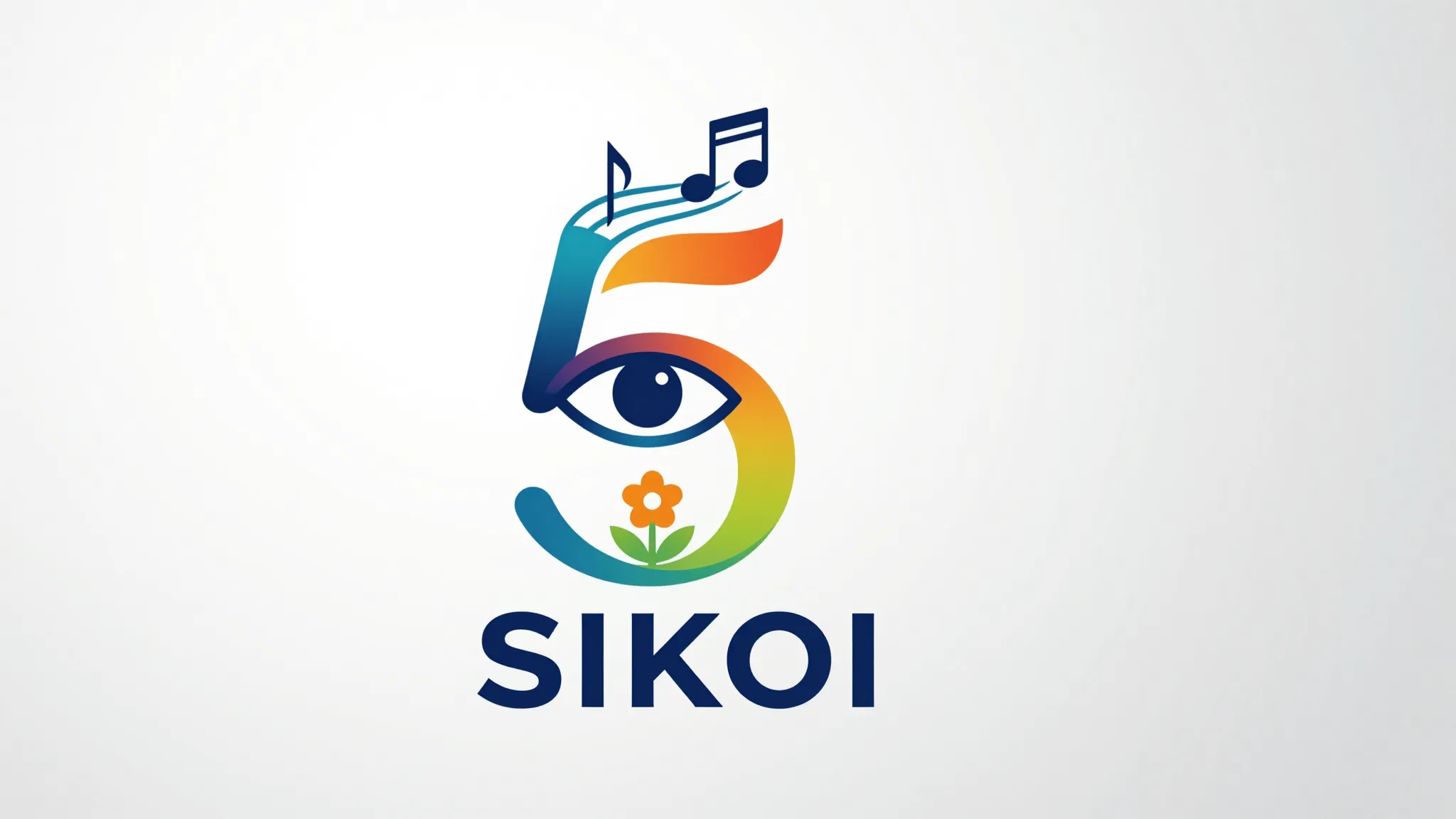 Graphic design of a modern logo for 'SIKOI'. The centerpiece...