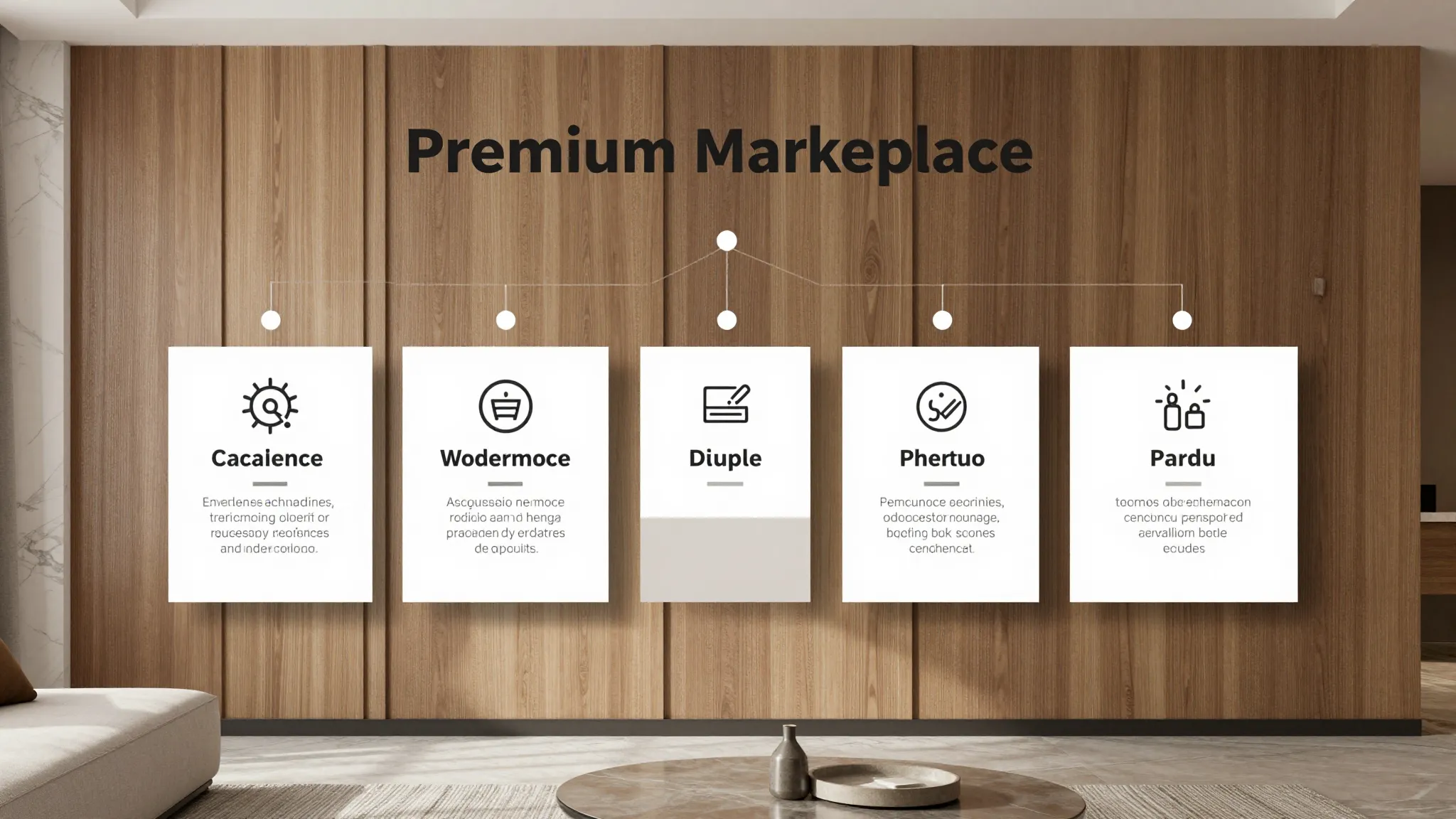 Premium marketplace infographic background for WPC wall pane...