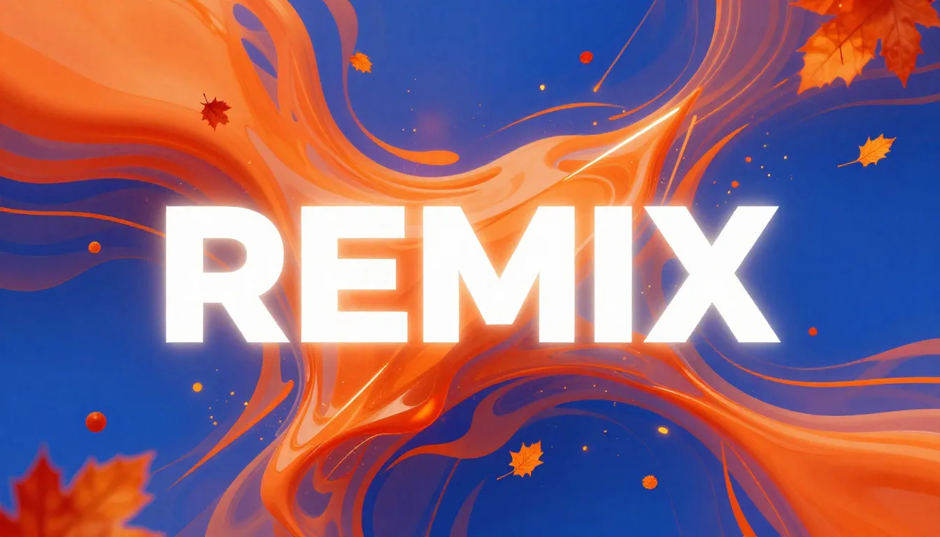 Abstract music album cover, vibrant neon orange and electric...