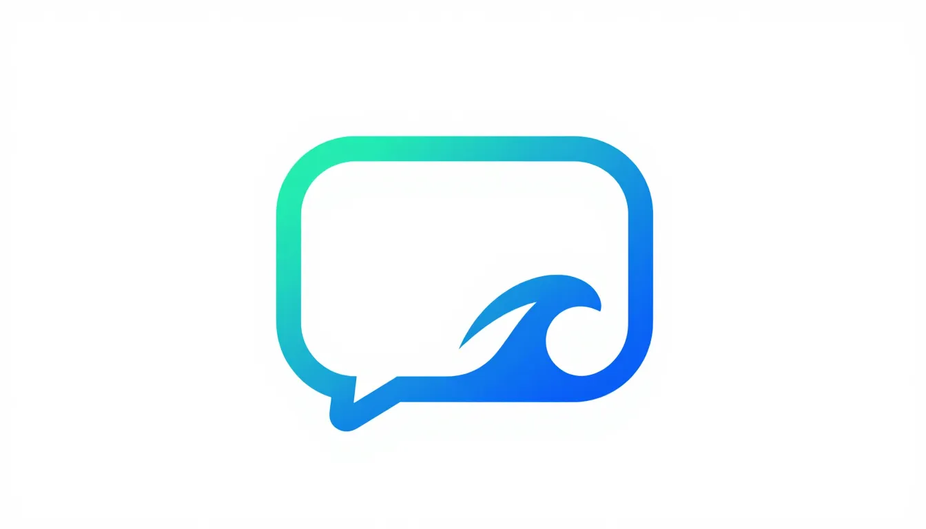 Logo symbol for a mobile app, a simple line art of a message...