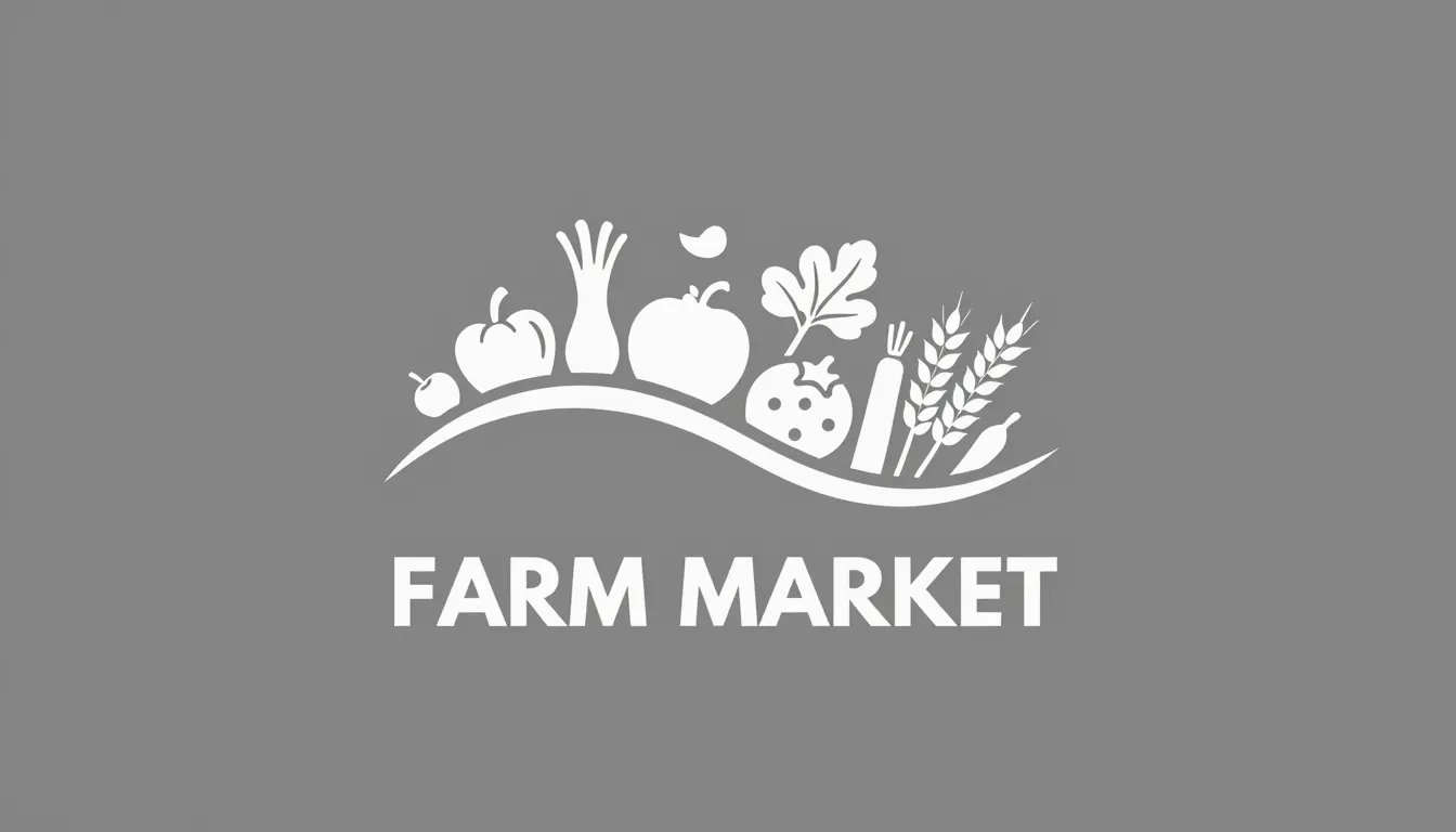 Professional logo for 'FARM MARKET', minimalist vector art, ...