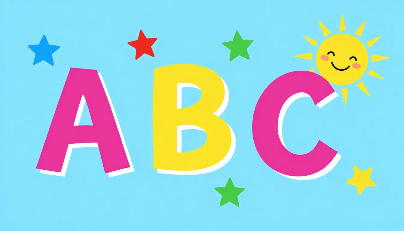 A bright educational poster for kids with English letters A ...