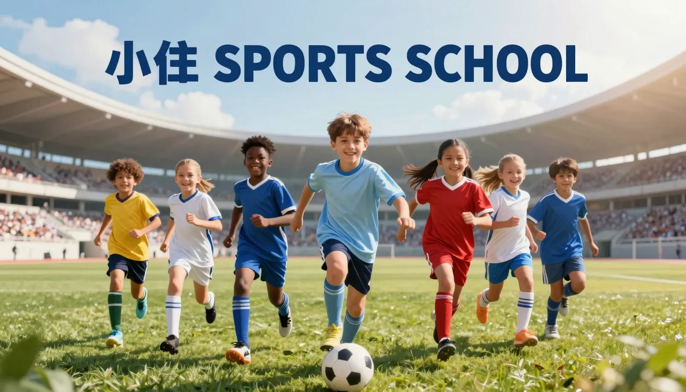 Dynamic and inspiring poster for a youth sports school, dive...
