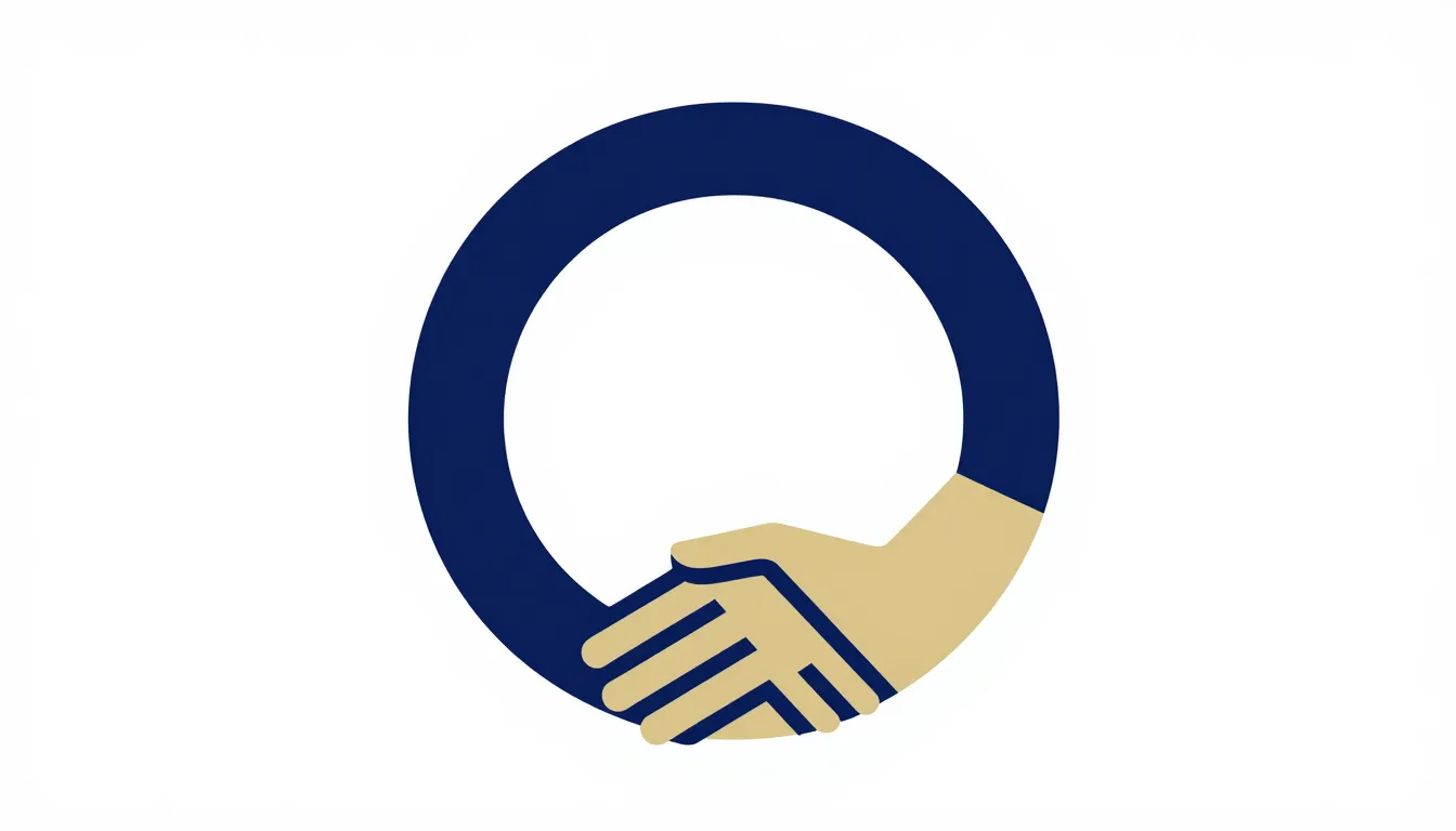 Minimalist square avatar, two hands holding each other in a ...