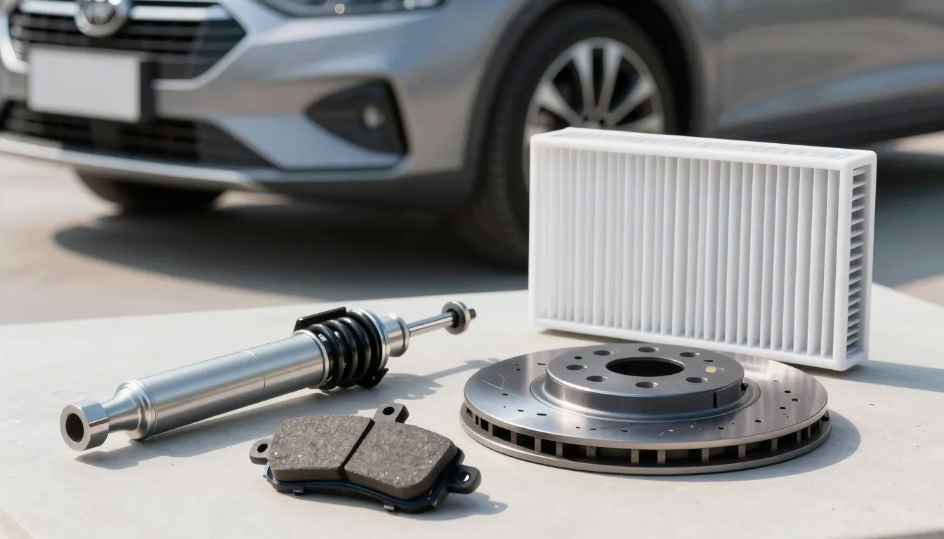 A professional high-quality product photography of car parts...