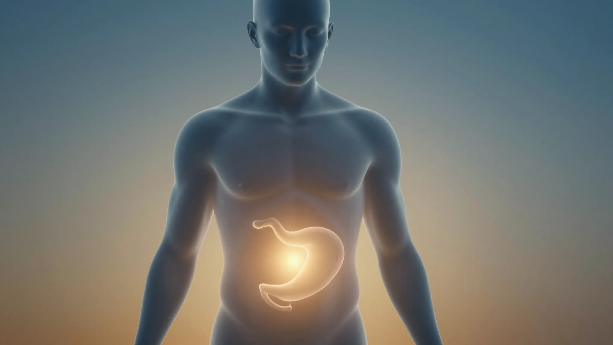 An abstract representation of a calm human silhouette with a...