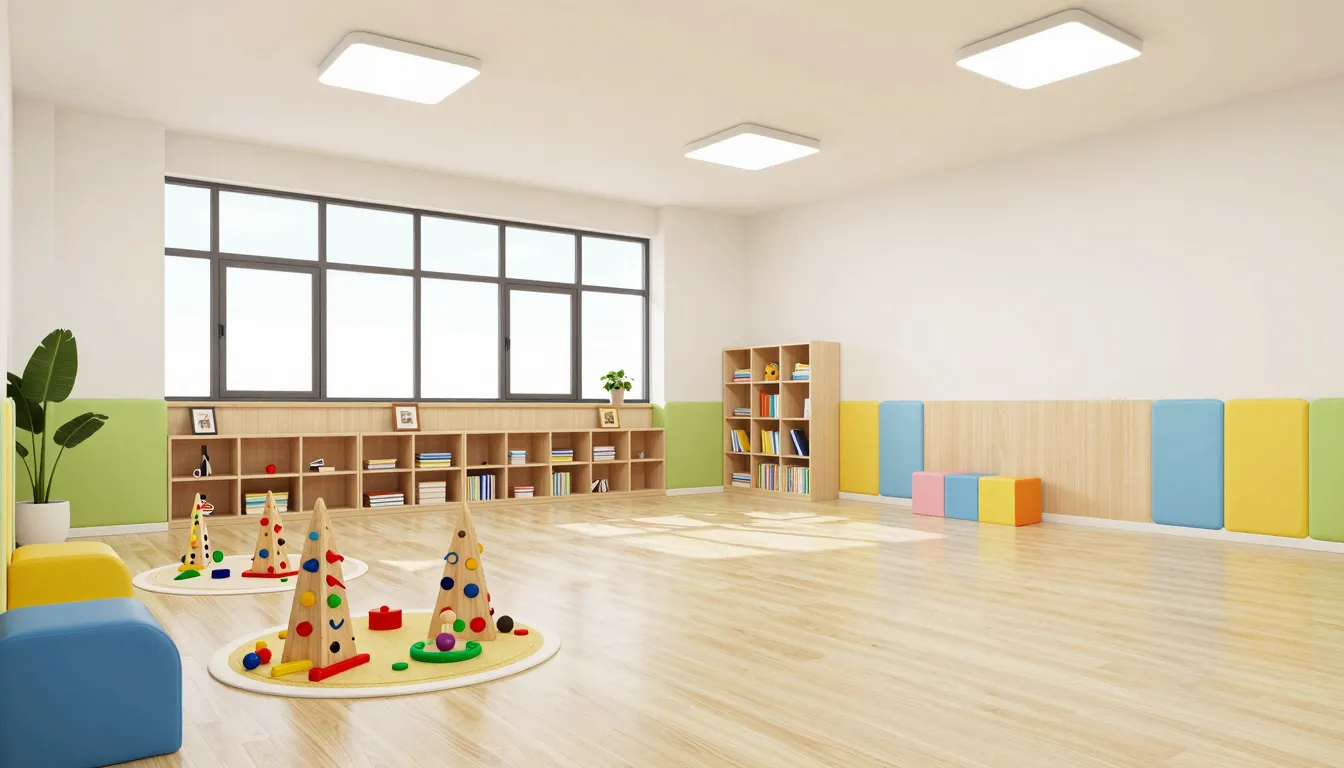 Modern interior of a children's development center, bright c...
