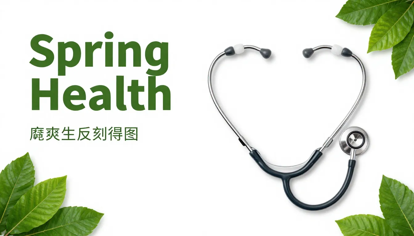 Minimalist medical poster for spring health campaign, white ...