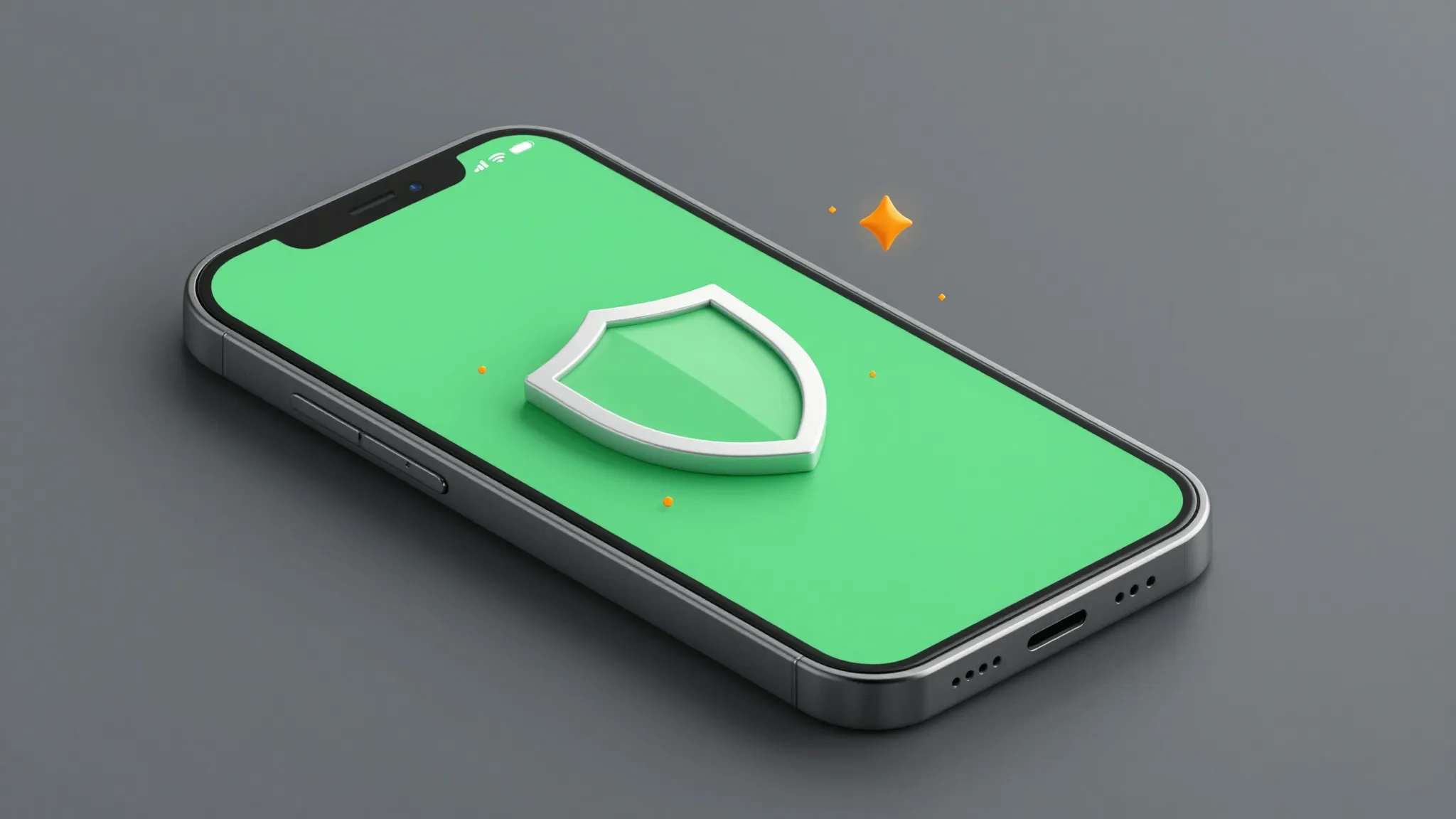 A modern smartphone screen displaying a secure green interfa...