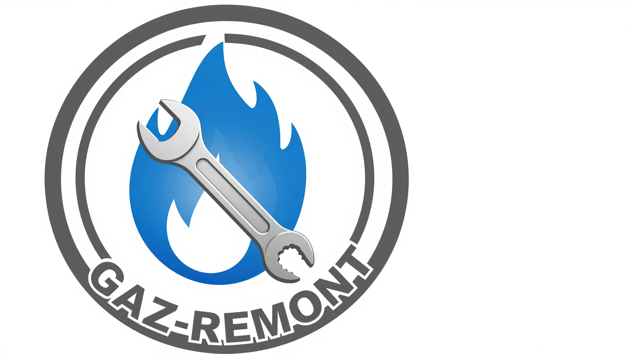 Circular professional logo for a gas equipment repair servic...