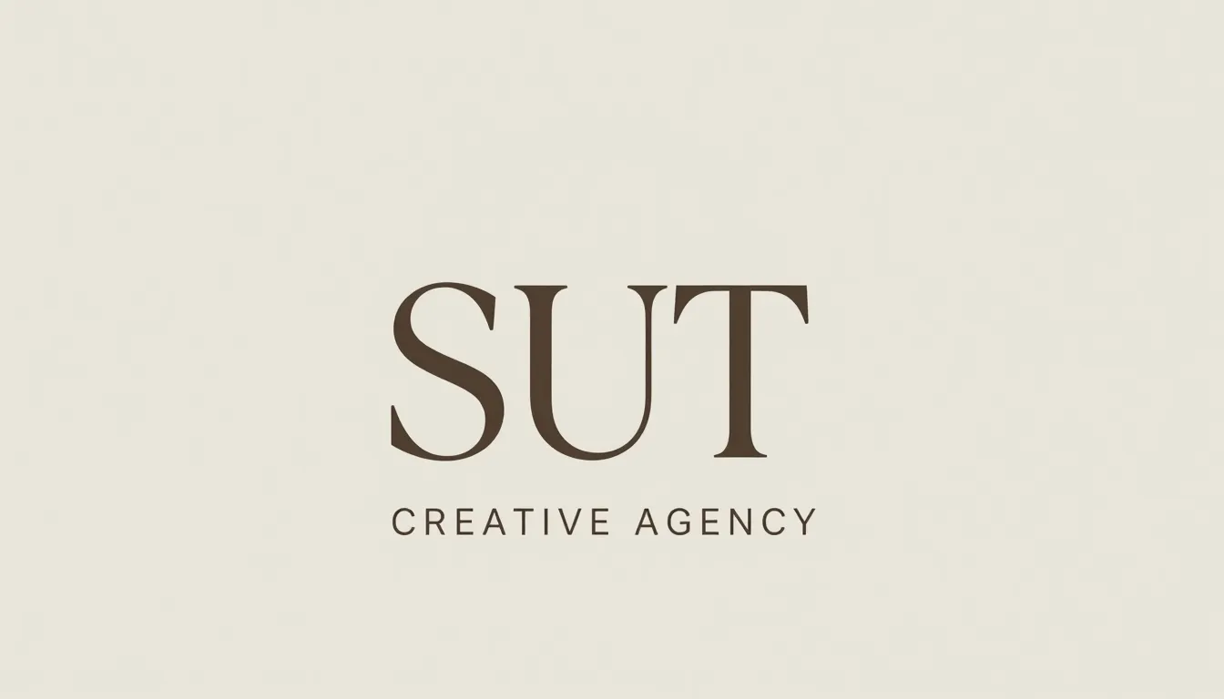 Logo design for a creative agency named 'SUT', minimalist ty...
