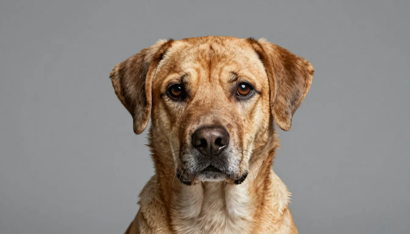 High-resolution professional studio portrait of a dog, sharp...