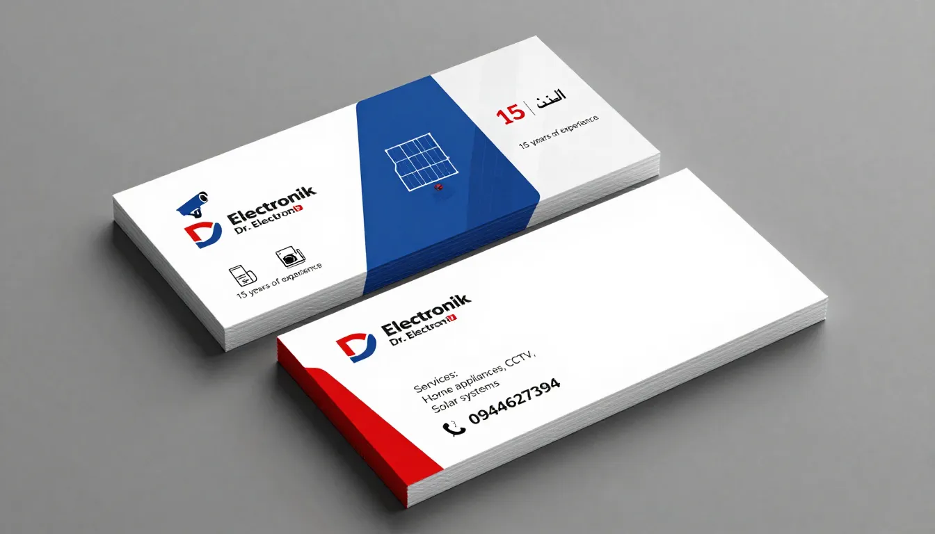 Modern business card and flyer design for 'Dr. Electronik'. ...