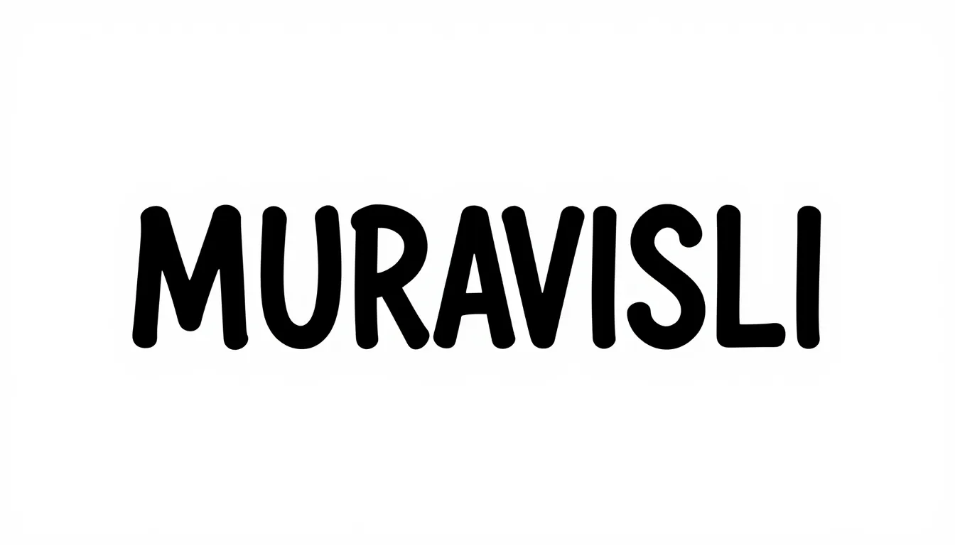 Minimalist logo design with the text 'MURAVISLI'. The font i...