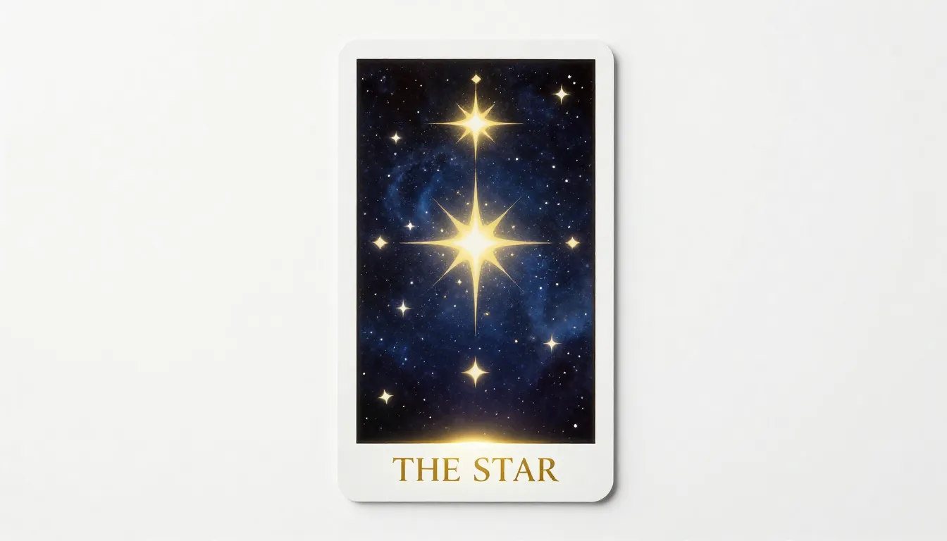 Vertical tarot card, portrait orientation, mystical star the...